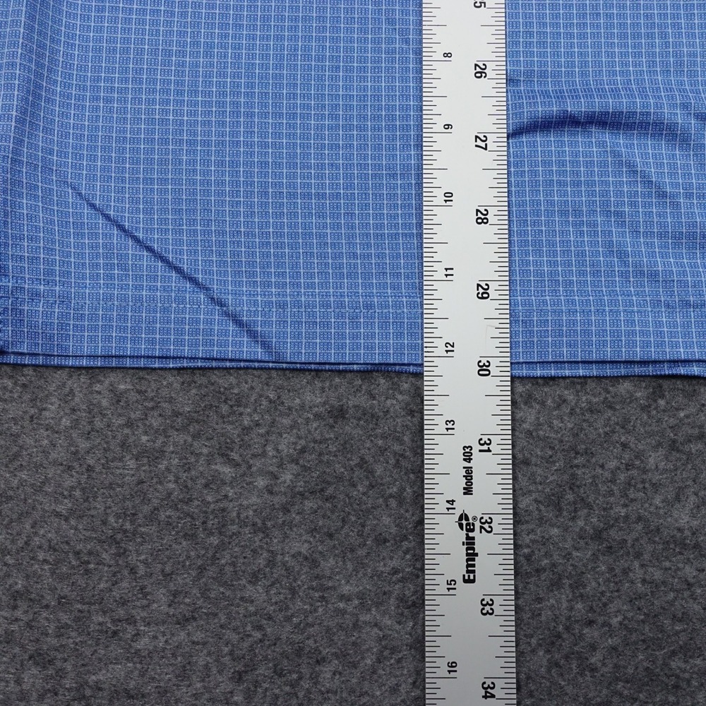 Bugatchi Men's XL Polo Shirt Short Sleeve Grid 100% Mercerized Cotton Blue - Picture 5 of 9